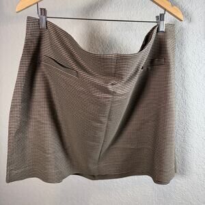 a new day Brown Checkered Midi Skirt